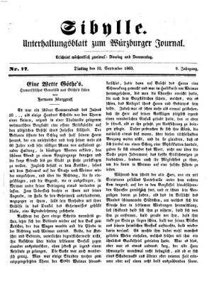 Sibylle (Würzburger Journal) Dienstag 22. September 1863