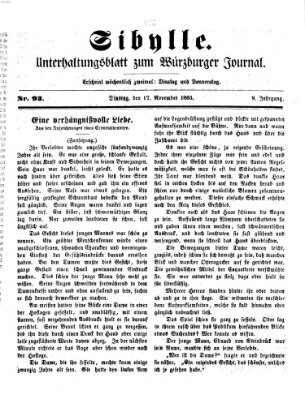 Sibylle (Würzburger Journal) Dienstag 17. November 1863