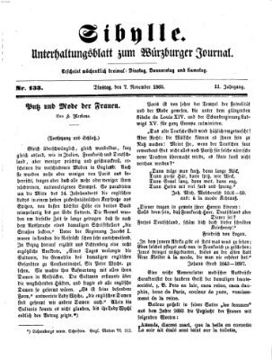 Sibylle (Würzburger Journal) Dienstag 7. November 1865