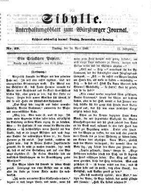 Sibylle (Würzburger Journal) Dienstag 24. April 1866