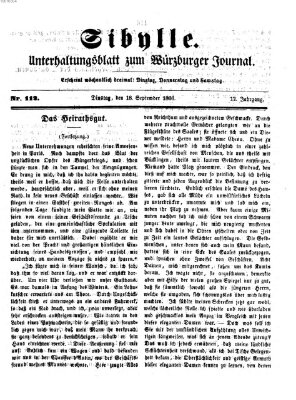 Sibylle (Würzburger Journal) Dienstag 18. September 1866
