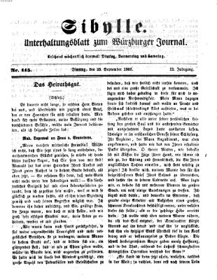 Sibylle (Würzburger Journal) Dienstag 25. September 1866