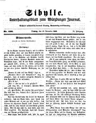 Sibylle (Würzburger Journal) Dienstag 13. November 1866