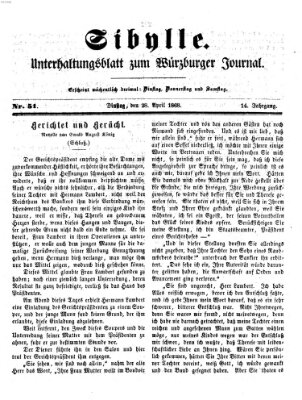 Sibylle (Würzburger Journal) Dienstag 28. April 1868