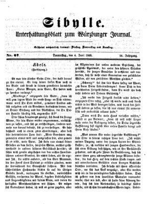 Sibylle (Würzburger Journal) Donnerstag 4. Juni 1868