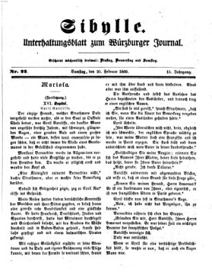 Sibylle (Würzburger Journal) Samstag 20. Februar 1869