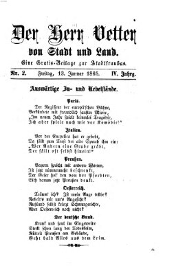 Stadtfraubas Freitag 13. Januar 1865