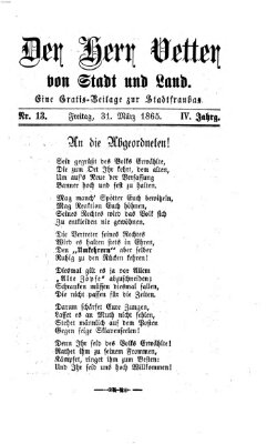 Stadtfraubas Freitag 31. März 1865