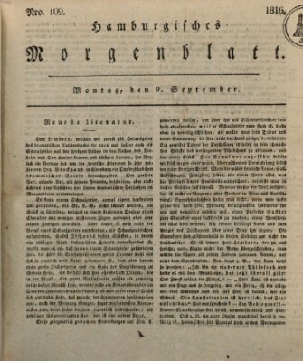 Hamburgisches Morgenblatt Montag 9. September 1816