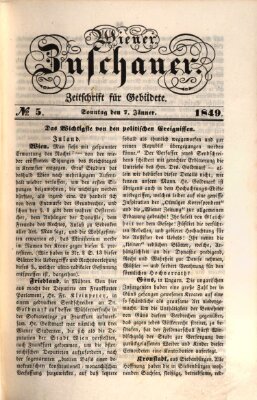 Wiener Zuschauer Sonntag 7. Januar 1849