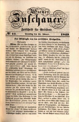 Wiener Zuschauer Sonntag 14. Januar 1849