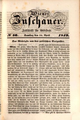 Wiener Zuschauer Samstag 14. April 1849