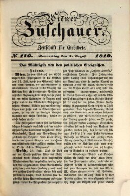 Wiener Zuschauer Donnerstag 2. August 1849