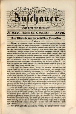 Wiener Zuschauer Freitag 2. November 1849