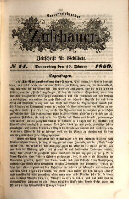 Österreichischer Zuschauer (Wiener Zuschauer) Donnerstag 17. Januar 1850