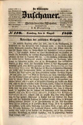Österreichischer Zuschauer (Wiener Zuschauer) Samstag 3. August 1850