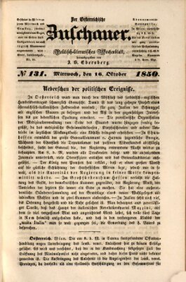 Österreichischer Zuschauer (Wiener Zuschauer) Mittwoch 16. Oktober 1850