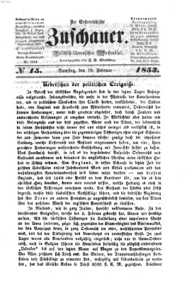 Österreichischer Zuschauer (Wiener Zuschauer) Samstag 19. Februar 1853