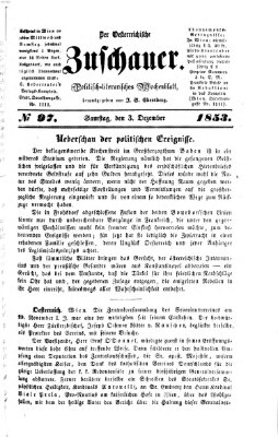 Österreichischer Zuschauer (Wiener Zuschauer) Samstag 3. Dezember 1853