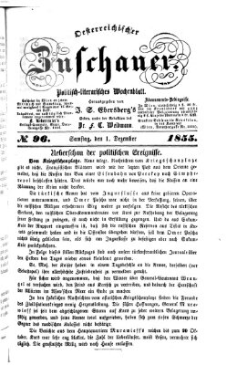 Österreichischer Zuschauer (Wiener Zuschauer) Samstag 1. Dezember 1855