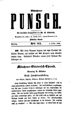 Münchener Punsch Sonntag 3. Oktober 1852