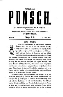 Münchener Punsch Sonntag 29. Mai 1853