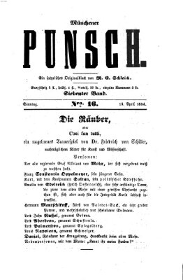 Münchener Punsch Sonntag 16. April 1854
