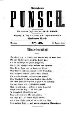 Münchener Punsch Sonntag 19. November 1854