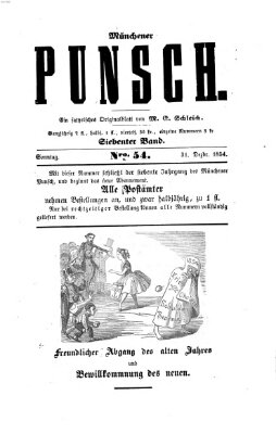 Münchener Punsch Sonntag 31. Dezember 1854
