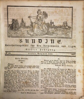 Sundine Montag 16. Oktober 1837