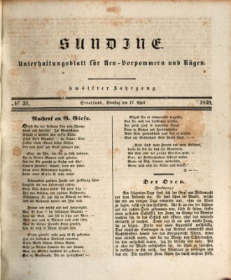 Sundine Dienstag 17. April 1838