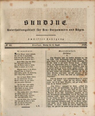 Sundine Montag 13. August 1838