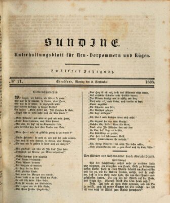 Sundine Montag 3. September 1838