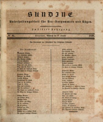 Sundine Mittwoch 17. Oktober 1838