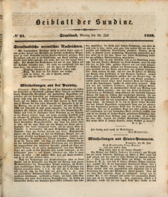 Sundine Montag 30. Juli 1838