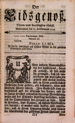 Der Eidsgenoß Mittwoch 24. September 1749