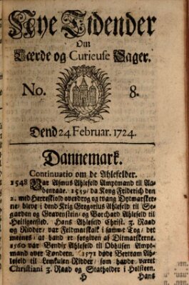 Nye tidender om laerde og curieuse sager Donnerstag 24. Februar 1724