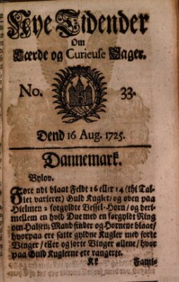 Nye tidender om laerde og curieuse sager Donnerstag 16. August 1725