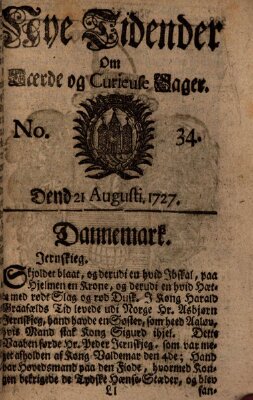 Nye tidender om laerde og curieuse sager Donnerstag 21. August 1727