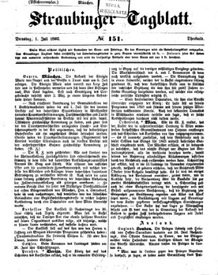 Straubinger Tagblatt Dienstag 1. Juli 1862