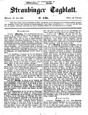 Straubinger Tagblatt Mittwoch 30. Juli 1862