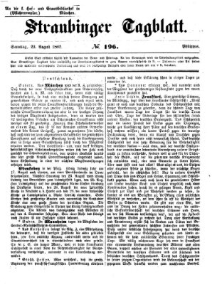 Straubinger Tagblatt Samstag 23. August 1862