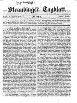Straubinger Tagblatt Freitag 12. September 1862