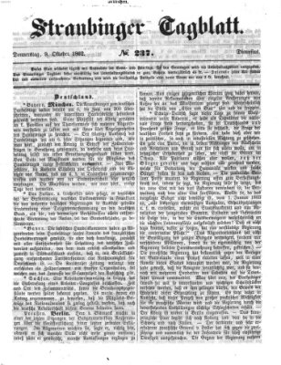 Straubinger Tagblatt Donnerstag 9. Oktober 1862