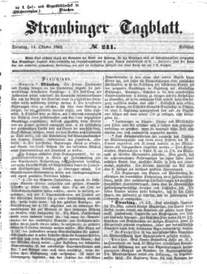 Straubinger Tagblatt Dienstag 14. Oktober 1862