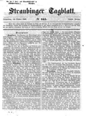 Straubinger Tagblatt Donnerstag 16. Oktober 1862