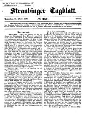 Straubinger Tagblatt Donnerstag 23. Oktober 1862