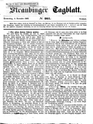 Straubinger Tagblatt Donnerstag 6. November 1862