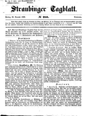 Straubinger Tagblatt Freitag 28. November 1862