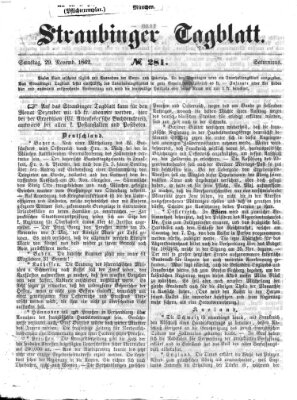 Straubinger Tagblatt Samstag 29. November 1862